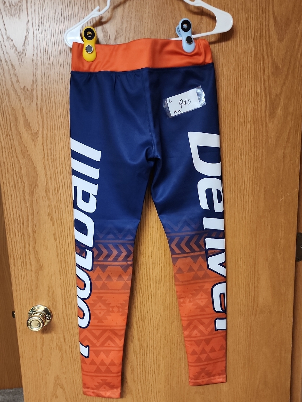 XLUSION Denver Broncos Athletic Leggings womens L number 940 runs smaller like M